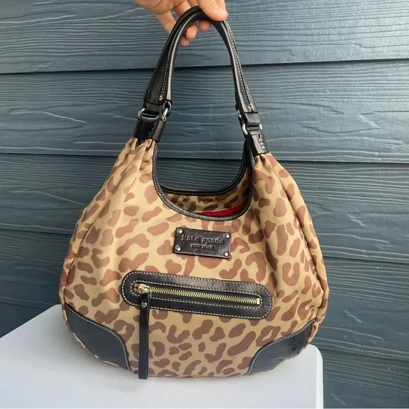 KATE SPADE Cheetah Leopard Hobo Y2K Baguette Shoudder Bag - Picture 2 of 9